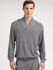 Smooth and soft, this versatile knit style can be worn at home or outdoors.Cowl neckRibbed knit collar, cuffs and hem53% polyamide/47% viscoseMachine washImported Smooth and soft, this versatile knit style can be worn at home or outdoors.Cowl neckRibbed knit collar, cuffs and hem53% polyamide/47% viscoseMachine washImported