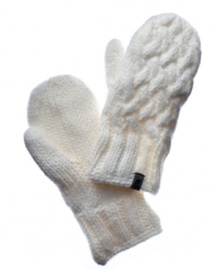 Cozy cable knit adds classic style to these toasty fleece-lined mittens by The North Face. Cozy cable knit adds classic style to these toasty fleece-lined mittens by The North Face.