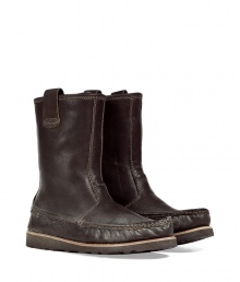 Upgrade your new season style with these unique leather moccasin boots from N.d.c - Moc-stitched toe, tonal stitching, sturdy rubber sole, fleece lining, dual pull-on tabs, ankle-length, embossed side logo detail - Wear with straight leg jeans, a cashmere pullover, and a parka Upgrade your new season style with these unique leather moccasin boots from N.d.c - Moc-stitched toe, tonal stitching, sturdy rubber sole, fleece lining, dual pull-on tabs, ankle-length, embossed side logo detail - Wear with straight leg jeans, a cashmere pullover, and a parka