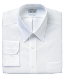 You're a modern man and you need options, that's why you've got to button up in this slim-fitting dress shirt from Eagle. You're a modern man and you need options, that's why you've got to button up in this slim-fitting dress shirt from Eagle.