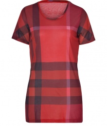 Effortless and iconic, Burberry Brits tonal tee is a cool way to wear the brands classic check - Round neckline, short sleeves - Long, lean fit - Layer under a boyfriend blazer, or cashmere cardigan with jeans