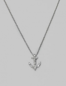 From the Tiny Treasures Collection. Sparkling anchor charm in diamonds set in 18k white gold.Diamonds, 0.16 tcw Chain length adjusts from about 16 to 18 Pendant length, about ½ Lobster clasp Made in Italy From the Tiny Treasures Collection. Sparkling anchor charm in diamonds set in 18k white gold.Diamonds, 0.16 tcw Chain length adjusts from about 16 to 18 Pendant length, about ½ Lobster clasp Made in Italy