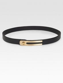 This classically modern design features supple nappa leather with a brass, logo engraved turn-lock closure. Width, about 1Imported This classically modern design features supple nappa leather with a brass, logo engraved turn-lock closure. Width, about 1Imported