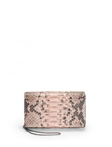 THE LOOKTuck-away shoulder chainTwo-tone pythonCompact rectangular shapeMagnetic snap flap closureInside logo detailTHE MEASUREMENTShoulder chain, 15 drop6½W X 4H X 2DTHE MATERIALPythonLeather and printed fabric liningORIGINMade in USA THE LOOKTuck-away shoulder chainTwo-tone pythonCompact rectangular shapeMagnetic snap flap closureInside logo detailTHE MEASUREMENTShoulder chain, 15 drop6½W X 4H X 2DTHE MATERIALPythonLeather and printed fabric liningORIGINMade in USA