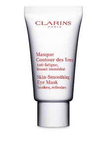 Skin-Smoothing Eye Mask. This light-textured, fragrance-free cream emulsion promotes smoother eye contours in just five minutes. Minimizes visible signs of fatigue, puffiness and dark circles by immediately smoothing skin around the eye contour area. Refreshes and comforts irritated skin with moisturizing and softening properties. Suitable for those with sensitive eyes and contact lens wearers. 1.05 oz. Made in France. Skin-Smoothing Eye Mask. This light-textured, fragrance-free cream emulsion promotes smoother eye contours in just five minutes. Minimizes visible signs of fatigue, puffiness and dark circles by immediately smoothing skin around the eye contour area. Refreshes and comforts irritated skin with moisturizing and softening properties. Suitable for those with sensitive eyes and contact lens wearers. 1.05 oz. Made in France.