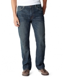 Not too tight and not too loose, this classic Levi's 505 fits the way a casual jean should. Not too tight and not too loose, this classic Levi's 505 fits the way a casual jean should.