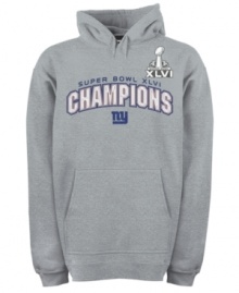 Bring on the Pats! This New York Giants hoodie from Reebok let's you warm up to the idea of a super bowl championship team. Bring on the Pats! This New York Giants hoodie from Reebok let's you warm up to the idea of a super bowl championship team.