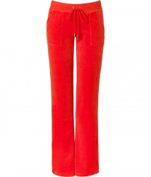 Off-duty looks get an effortless cool edge with Juicy Coutures bootcut velour lounge pants - Drawstring waistline, flared leg, sits low on the hips - Style with a tee and cozy pullover, or for a sportier look, with a matching hoodie and flats Off-duty looks get an effortless cool edge with Juicy Coutures bootcut velour lounge pants - Drawstring waistline, flared leg, sits low on the hips - Style with a tee and cozy pullover, or for a sportier look, with a matching hoodie and flats