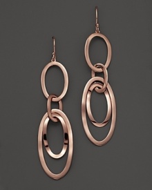 Modern oval hoop earrings in a rosé finish. From Ippolita. Modern oval hoop earrings in a rosé finish. From Ippolita.
