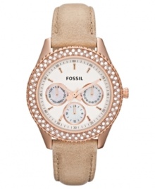 Delicate accents and ladylike colors create a Stella watch from Fossil. Delicate accents and ladylike colors create a Stella watch from Fossil.