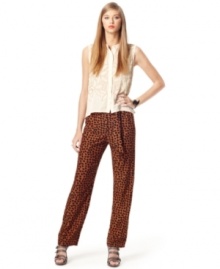 Hit the printed pants trend with this irreverent heart-print version by Bar III -- perfect for a fashion-forward fall look!