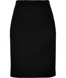 Bring sophisticated elegance to your work-to-cocktail look with this luxe wool-blend Moschino Cheap & Chic pencil skirt - Wide waistband, slim fit, pencil silhouette, concealed side zip closure - Style with a tie-neck blouse, cashmere cardigan, and peep-toe pumps Bring sophisticated elegance to your work-to-cocktail look with this luxe wool-blend Moschino Cheap & Chic pencil skirt - Wide waistband, slim fit, pencil silhouette, concealed side zip closure - Style with a tie-neck blouse, cashmere cardigan, and peep-toe pumps