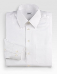 Premium Italian cotton tailored with French cuffs and a classic fit. Buttonfront Moderate spread collar Mother-of-pearl cuff links and buttons Cotton; dry clean Imported Premium Italian cotton tailored with French cuffs and a classic fit. Buttonfront Moderate spread collar Mother-of-pearl cuff links and buttons Cotton; dry clean Imported