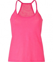 This flattering basic tank from Juicy Couture is versatile and easy to style - Scoop beck, spaghetti straps, racerback, fitted silhouette - Pair with skinny jeans, a boyfriend blazer, and platform pumps