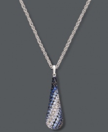 A sweet splash of sparkle heightens any look. Balissima by Effy Collection's unique Shades of Sapphire Pendant features a gradation of round-cut sapphires (3-7/8 ct. t.w.) ranging in color from clear to dark blue. Setting and chain crafted in sterling silver. Approximate length: 18 inches. Approximate drop: 1-1/2 inches. A sweet splash of sparkle heightens any look. Balissima by Effy Collection's unique Shades of Sapphire Pendant features a gradation of round-cut sapphires (3-7/8 ct. t.w.) ranging in color from clear to dark blue. Setting and chain crafted in sterling silver. Approximate length: 18 inches. Approximate drop: 1-1/2 inches.
