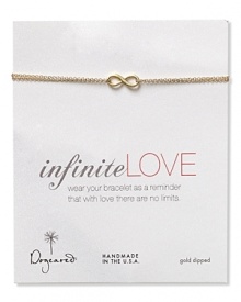 Choose the gift that keeps on giving: Dogeared's gilded bracelet touts an infinity symbol for enduring charm at the wrist.