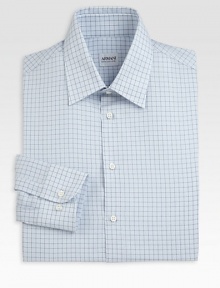 A refreshing windowpane pattern adorns this work wardrobe staple, neatly tailored in lightweight cotton.Button-frontSpread collarCottonDry cleanImported