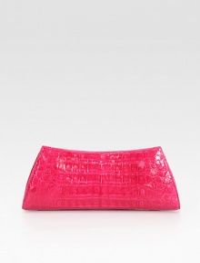 A sleek, contoured bag crafted from ultra-luxe croc-skin.Magnetic top closureOne inside open pocketSuede lining10½W X 4½H X 1¾DImported A sleek, contoured bag crafted from ultra-luxe croc-skin.Magnetic top closureOne inside open pocketSuede lining10½W X 4½H X 1¾DImported