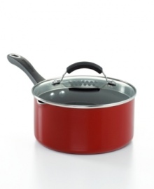 It's not complicated-prep gets an easy makeover with this straining saucepan, which makes heating & dishing out potatoes, veggies, pasta and more a simple thing. An aluminum construction defines efficiency by heating up fast, while the dimpled surface with professional nonstick creates hot air pockets that promote even heating & unbelievable release. Lifetime warranty. It's not complicated-prep gets an easy makeover with this straining saucepan, which makes heating & dishing out potatoes, veggies, pasta and more a simple thing. An aluminum construction defines efficiency by heating up fast, while the dimpled surface with professional nonstick creates hot air pockets that promote even heating & unbelievable release. Lifetime warranty.