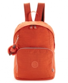 Pack it in: The Kipling backpack features a subtly crinkled texture for a relaxed, broken-in look. Pack it in: The Kipling backpack features a subtly crinkled texture for a relaxed, broken-in look.