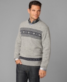Winter's prime pattern. This Fair Isle sweater from Tommy Hilfiger is always a classic. Winter's prime pattern. This Fair Isle sweater from Tommy Hilfiger is always a classic.