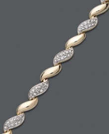 It's your time to shine! This dazzling Victoria Townsend bracelet adds a luminous luster with its chic twisted design and sparkling round-cut diamonds (1/4 ct. t.w.). Crafted in 18k gold over sterling silver. Approximate length: 7-1/2 inches.