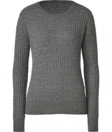 Inject classic style into your new season look with this chic cashmere cable knit sweater from Steffen Schraut - Round neck, long sleeves, all-over cable knit print, ribbed cuffs and hem - Pair with skinny jeans, a pencil skirt, or cropped trousers Inject classic style into your new season look with this chic cashmere cable knit sweater from Steffen Schraut - Round neck, long sleeves, all-over cable knit print, ribbed cuffs and hem - Pair with skinny jeans, a pencil skirt, or cropped trousers