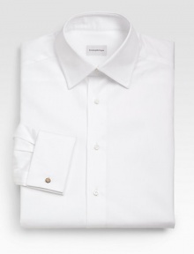 Premium Italian cotton with moderate spread collar and French cuffs. Machine wash Imported