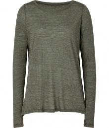 Perfectly draped with a high-low, Vinces long sleeve tee is a versatile must for layered looks - Wide neckline, long sleeves, slit sides, longer back - Softly draped silhouette - Wear alone with jeans or under chunky modern knits