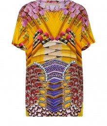 Take a studious approach to style in Mary Katrantzous pencil print top, perfect for dressing up jet black separates - Rounded neckline, short sleeves, relaxed fit - Tuck into pencil skirts or harem pants for work, or go all out and mash-up graphic patterning with eye-catching printed skirts