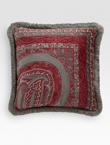 An intricately patterned design, rendered in plush velvet and finished with all-around fringe.Zip closureFringed edges18 squareCottonPolyfillDry cleanMade in Italy An intricately patterned design, rendered in plush velvet and finished with all-around fringe.Zip closureFringed edges18 squareCottonPolyfillDry cleanMade in Italy