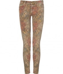 Take a wild stance on this seasons penchant for printed pants with Current Elliotts eye-catching python print jeans - Classic five-pocket style, zip fly, button closure, belt loops - Form-fitting - Pair with chunky knits and flats, or dress up with feminine tops and statement heels Take a wild stance on this seasons penchant for printed pants with Current Elliotts eye-catching python print jeans - Classic five-pocket style, zip fly, button closure, belt loops - Form-fitting - Pair with chunky knits and flats, or dress up with feminine tops and statement heels