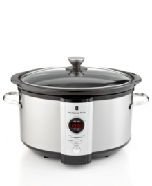 Slow & steady wins the taste. Behold the beauty of slow cooking in your space with this 7-qt. masterpiece. Housing a removable ceramic pot and offering an easy-to-use electronic control panel, this slow cooker automatically shifts to keep warm at the end of cooking, so food is ready to eat when you arrive. 1-year warranty. Model WPSCOO10. Slow & steady wins the taste. Behold the beauty of slow cooking in your space with this 7-qt. masterpiece. Housing a removable ceramic pot and offering an easy-to-use electronic control panel, this slow cooker automatically shifts to keep warm at the end of cooking, so food is ready to eat when you arrive. 1-year warranty. Model WPSCOO10.