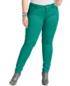 Colored denim is so hot for the season, so score Celebrity Pink Jeans' plus size skinny jeans!