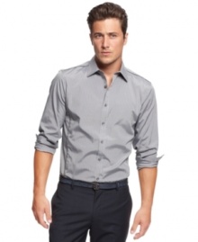 This tapered shirt from INC International Concepts highlights your form for a look that's just the right fit for your modern style.