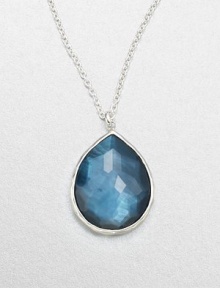 From the Wonderland Collection. Faceted, teardrop shaped indigo doublet set in hammered sterling silver on a link chain. Indigo doubletSterling silverLength, about 16-18 adjustablePendant size, about 1.3Lobster clasp closureImported From the Wonderland Collection. Faceted, teardrop shaped indigo doublet set in hammered sterling silver on a link chain. Indigo doubletSterling silverLength, about 16-18 adjustablePendant size, about 1.3Lobster clasp closureImported
