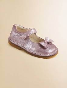 A not-so-basic pair of Mary Jane flats get a glitzy update in glittery suede with a bow.Grip-tape closureSuede upperLeather liningRubber solePadded insoleImported A not-so-basic pair of Mary Jane flats get a glitzy update in glittery suede with a bow.Grip-tape closureSuede upperLeather liningRubber solePadded insoleImported