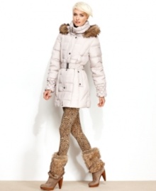 Betsey Johnson's sleek, faux-fur-trimmed parka gives you ski-bunny style that works whether you're on the slopes or the sidewalk! Betsey Johnson's sleek, faux-fur-trimmed parka gives you ski-bunny style that works whether you're on the slopes or the sidewalk!