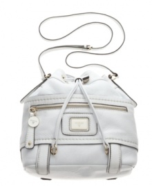 An easy-to-wear silhouette and glistening logo hardware give this GUESS crossbody bag crave-worthy style. Polished goldtone hardware and an easy-going drawstring shape make this an everyday style you need in your life. An easy-to-wear silhouette and glistening logo hardware give this GUESS crossbody bag crave-worthy style. Polished goldtone hardware and an easy-going drawstring shape make this an everyday style you need in your life.