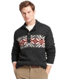 Give your warm-weather look a cool spin with this snowflake-print sweater from Izod. Give your warm-weather look a cool spin with this snowflake-print sweater from Izod.