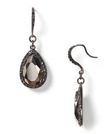 Carolee LUX basks in elegance with this classic beauty: faceted teardrop earring with glimmering pave accents.