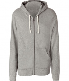 Sporty heather grey vintage zip hoodie - This versatile hoodie is perfect for layering - Luxurious Modal-and-Supima-blend fabrication and slim, modern fit - Pair with jeans, a t-shirt, leather jacket, and boots for urbane cool - Try with a cashmere pullover, trousers, and a wool coat Sporty heather grey vintage zip hoodie - This versatile hoodie is perfect for layering - Luxurious Modal-and-Supima-blend fabrication and slim, modern fit - Pair with jeans, a t-shirt, leather jacket, and boots for urbane cool - Try with a cashmere pullover, trousers, and a wool coat