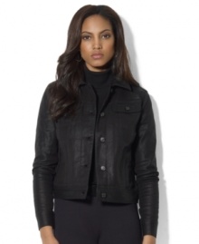 A must-have for cooler-weather wardrobes, Lauren Jeans Co.'s sleek staple in comfortable stretch denim exudes effortless style when paired with any ensemble. A must-have for cooler-weather wardrobes, Lauren Jeans Co.'s sleek staple in comfortable stretch denim exudes effortless style when paired with any ensemble.