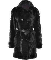 The epitome of elegance, Each Others mink coat is a lifetime investment of luxury - Spread collar, long sleeves, belted cuffs, double-breasted button-down front, side slit pockets, self-tie leather belt - Tailored feminine fit - Team with edgy separates and a finish of flawless accessories The epitome of elegance, Each Others mink coat is a lifetime investment of luxury - Spread collar, long sleeves, belted cuffs, double-breasted button-down front, side slit pockets, self-tie leather belt - Tailored feminine fit - Team with edgy separates and a finish of flawless accessories