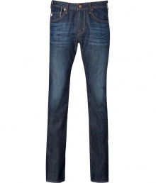 An essential staple in contemporary mid-washed denim, Adriano Goldschmieds slim fit jeans are a must for casual daytime looks - Soft yet ultra-durable denim, classic five-pocket, zip fly, button closure, belt loops - Slim straight leg - Sleek and versatile, pair with everything from tees and sneakers to button-downs and lace-ups An essential staple in contemporary mid-washed denim, Adriano Goldschmieds slim fit jeans are a must for casual daytime looks - Soft yet ultra-durable denim, classic five-pocket, zip fly, button closure, belt loops - Slim straight leg - Sleek and versatile, pair with everything from tees and sneakers to button-downs and lace-ups