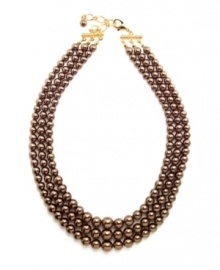 The rich golden brown hue of Charter Club's three-row simulated pearl nested necklace makes it ideally suited as an elegant look for fall. Crafted in gold tone mixed metal. Approximate length: 15 to 16 inches + 2-inch extender. The rich golden brown hue of Charter Club's three-row simulated pearl nested necklace makes it ideally suited as an elegant look for fall. Crafted in gold tone mixed metal. Approximate length: 15 to 16 inches + 2-inch extender.