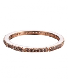 Sweet, stackable style. CRISLU's octagonal stacking ring creates the perfect layered effect with its 18k rose gold over sterling silver setting and micro pave-set cubic zirconias (1/4 ct. t.w.). Sizes 6, 7 and 8.