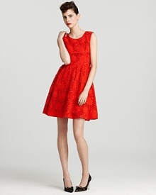 A sartorial stunner, this kate spade new york dress ignites your look with a flaming shot of red lace. Slip on the style and prepare to stand out.