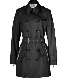 With heritage detailing reflecting the original Burberry trench coat, this cotton poplin version from Burberry Brit counts as an iconic, multi-season investment - Classic collar with double belted latch and hook closure, set-in long sleeves with belted zippered cuffs, epaulettes, gun flap, double-breasted button-down front, zippered pockets, belted waist, rain shield - Fitted silhouette - Pair with slim trousers or jeans and a cashmere pullover With heritage detailing reflecting the original Burberry trench coat, this cotton poplin version from Burberry Brit counts as an iconic, multi-season investment - Classic collar with double belted latch and hook closure, set-in long sleeves with belted zippered cuffs, epaulettes, gun flap, double-breasted button-down front, zippered pockets, belted waist, rain shield - Fitted silhouette - Pair with slim trousers or jeans and a cashmere pullover