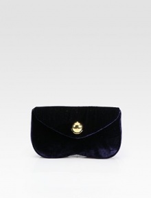 A sleek silhouette crafted in smooth velvet with an elegant flap-front closure. Magnetic flap closureTwo inside open pocketsSatin lining8¾W X 4¾H X 1¾DMade in Italy A sleek silhouette crafted in smooth velvet with an elegant flap-front closure. Magnetic flap closureTwo inside open pocketsSatin lining8¾W X 4¾H X 1¾DMade in Italy
